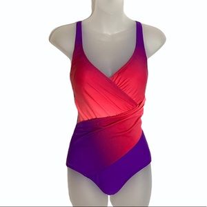 New Venus Ombre One Piece Faux Wrap Swimsuit Sz 6